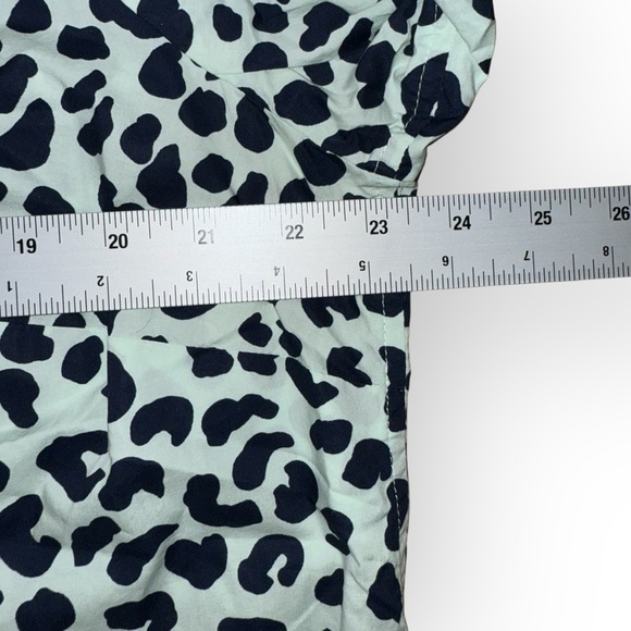 TALBOTS CLASSIC COTTON SHIRT - GRAPHIC CHEETAH Willow Green/Navy Plus 1X - Picture 8 of 12